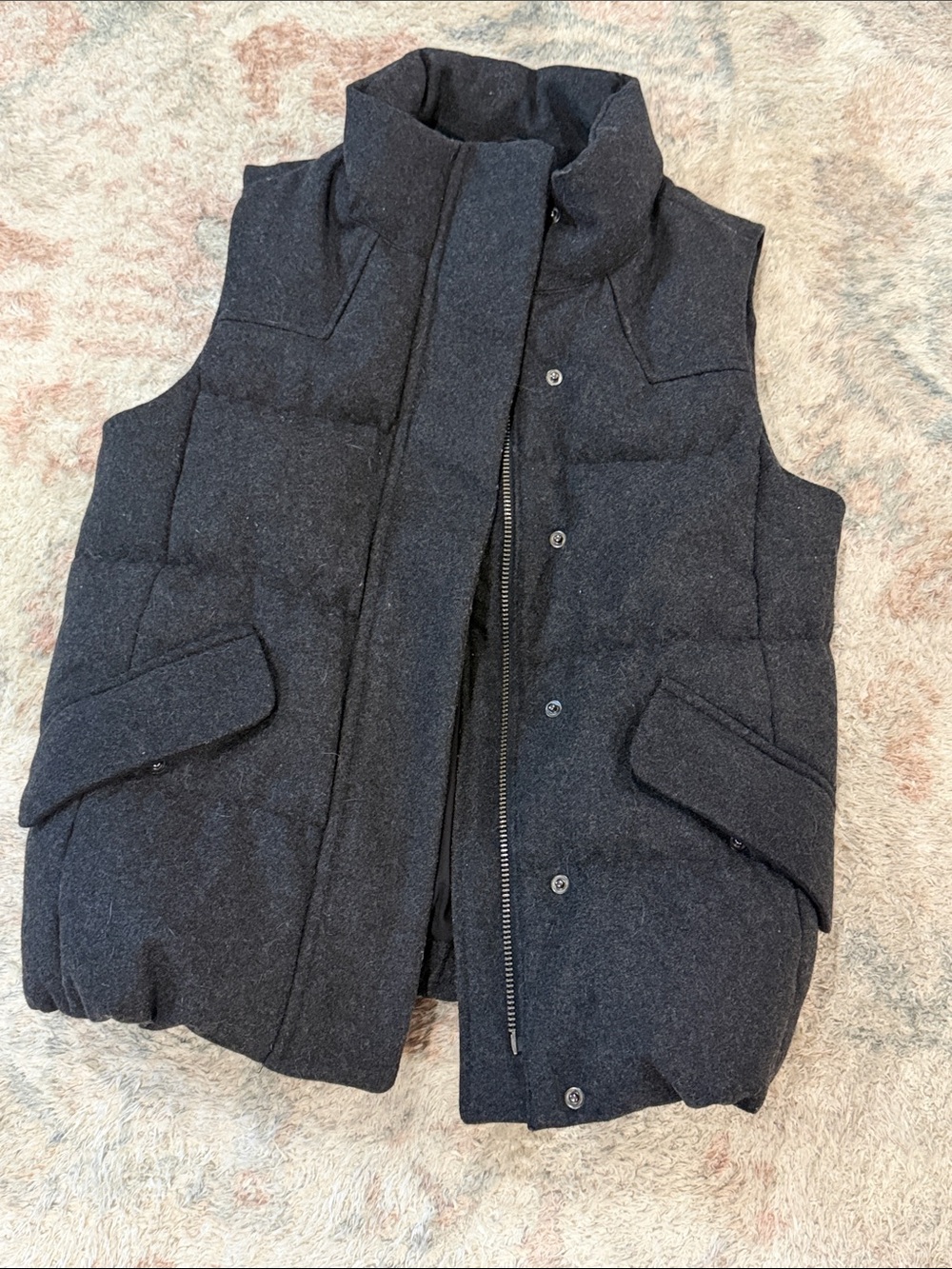 Wool blend down vest